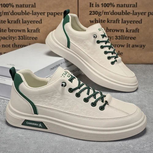 2025 New Designer Shoes for Men Summer Comfortable Breathable Leather Casual Shoes Versatile Lightweight Men's Vulcanized Shoes