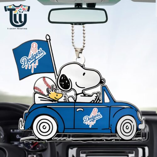 Snoopy X Los Angeles Dodgers Custom Shape 2-sided Acrylic Car Ornament