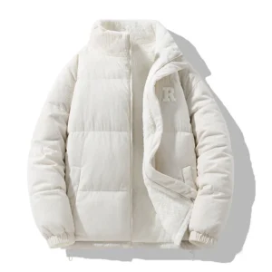 New Winter Men Reversible Corduroy Down Jackets Stand Collar Warm Parkas Fashion Male Casual Thicker Coats Man Slim Jackets 3XL